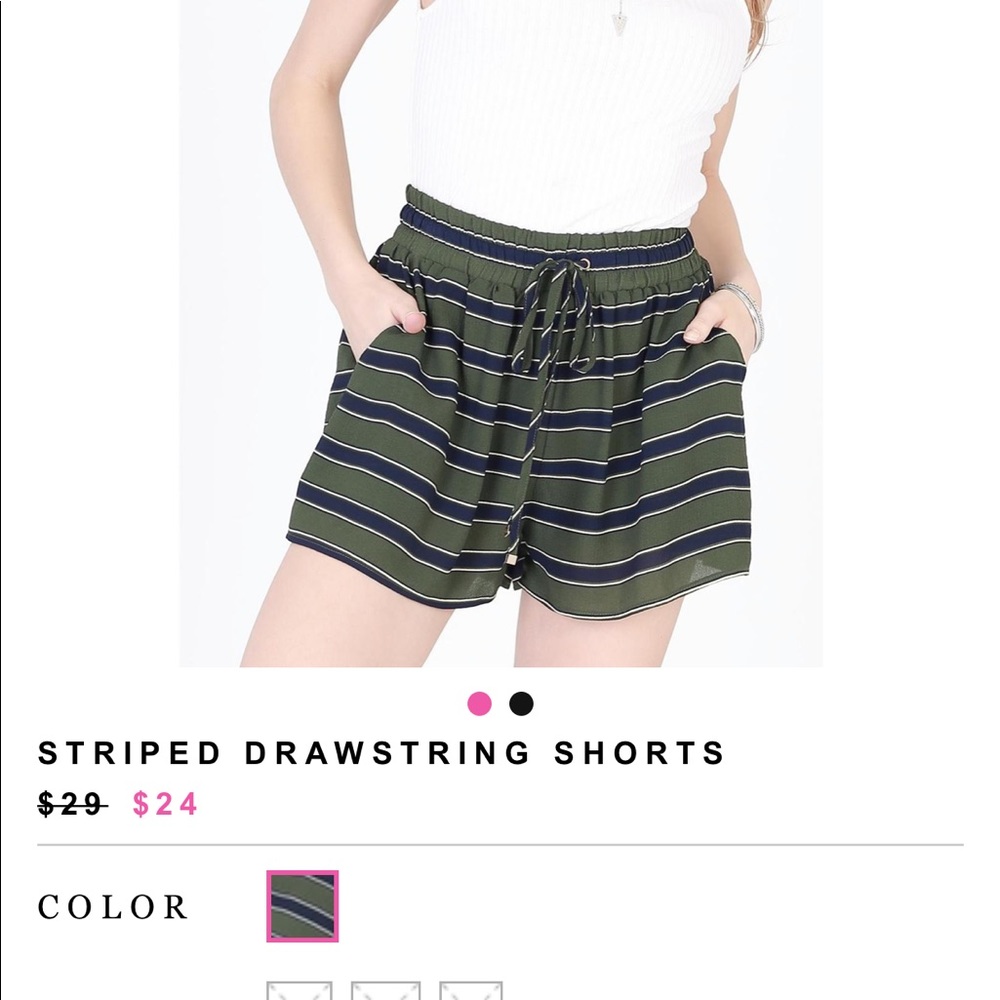 🆕 Striped Drawstring Shorts 🆕 - Picture 2 of 7